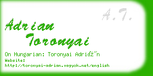 adrian toronyai business card